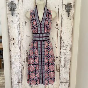 London Times Dress Size 4 Womans Purple Blue Red Black Sleeveless Career Party